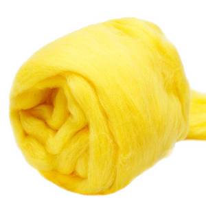 lot 18001 image: 3.53oz Wool Roving, Wool Felting Supplies, Pure Wools, Chunky Yarn, Spinning Wool Roving for Needle Felting Wet Felting DIY Hand Spinning (Bright Yellow)