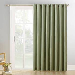 lot 18026 image: Sun Zero Easton Extra-Wide Blackout Grommet Sliding Patio Door Curtain Panel