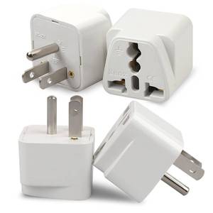 lot 18258 image: 4 Pack Universal Adapter, Europe to US Plug Travel Adapters (White)
