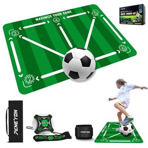 lot 18261 image: Soccer Training Equipment,Soccer Training Mat Improve Strength,Agility and Coordination,Anti-Slip Silent Absorption Soccer Footwork Training Mat,Soccer Trainer for IndoorOutdoor Drills