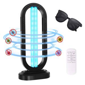 lot 18284 image: Feefir UV Light Sanitizer,4-Speed Timing and Remote Control UVC Home Disinfection Device,Ultraviolet Light Sanitizer for Dust Mites,UV Lamp for Whole Room,Black