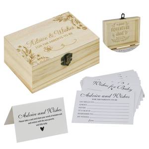 lot 18291 image: Deskinator Baby Shower Advice Cards For Parents To Be - Advice For New Parents Baby Shower Decorations Girl, Wishes For Baby Cards For Baby Shower Games Boy, Advice And Wishes Box Baby Shower Ideas