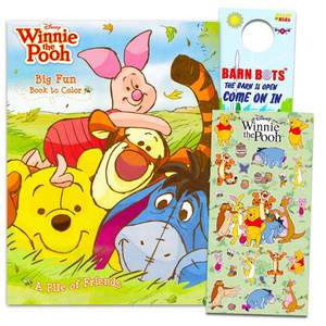 lot 18292 image: Winnie The Pooh Coloring Book with Stickers  80-Page Coloring Book with Winnie The Pooh Stickers Pack