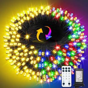 lot 18306 image: ROSCOO 1000 LED Color Changing Christmas String Lights, 328FT Warm White Multicolor Outdoor Fairy Lights with Remote, Timer, Memory, 8 Modes, Waterproof Christmas Tree Lights for Bedroom Patio Party
