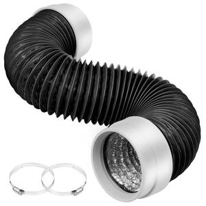 lot 19817 image: MOPHA Dryer Vent Hose 4 Inch, 3FT Heavy Duty 6-Layer Flexible Aluminum Dryer Duct with Rubber Seal Connectors, Heat Resistant Insulated Dryer Exhaust Hose for Tight Spaces, Easy-Install Dryer Vent Kit