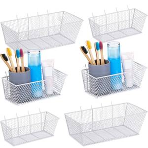 lot 19820 image: 6 Pieces Pegboard Baskets Wall Mount Wire Peg Board Baskets 3 Sizes Pegboard Accessories Pegboard Bins Basket Home Garage Pegboard Hanging Organizer for Tools and Craft (White)