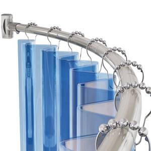 lot 19842 image: AmazerBath 20-84 Inches Arched Curved Shower Curtain Rod, Heavy Duty Shower Rod Rust Proof Bathroom Curtain Rod, Adjustable Telescoping Design Easy Segmented Installation, Need to Drill, Nickel