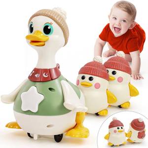 lot 19873 image: HOLA Baby Toys 6-12 Months Musical Dancing Duck Toy Set with Mama and Babys Tummy Time Toys, Crawling and Interaction Modes 1 Year Old Girl Boy Baby Stocking Stuffers