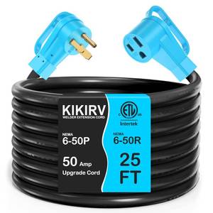 lot 19877 image: 50Amp 25FT Welder Extension Cord 8 AWG, 250V NEMA 6-50P to 6-50R Heavy Duty Power Extension Cord for Welder Plasma MIG TIG Cutter