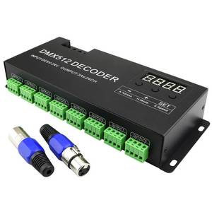 lot 19892 image: 24 Channel DMX Decoder Controller with Digital Display, Dimming Driver DMX512 LED Controller for RGB Strip Light, DC5V-24V 3ACH