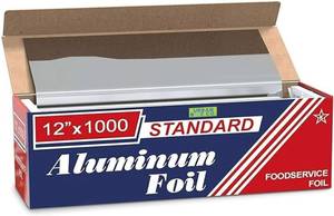 lot 19904 image: Urban Box Co. 12x1000 Standard Aluminum Foil Roll Commercial-Grade Silver Wrap for Food Service, Catering, Baking & Home Use. Durable, Tear-Resistant, Heat-Safe Industrial Foil Roll