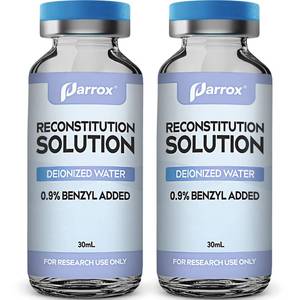 lot 20241 image: Reconstitution Solution 2-Pack, 30mL in Premium Glass Vials with Flip-Off Caps, Triple Sealed (ONE BOTTLE ONLY)