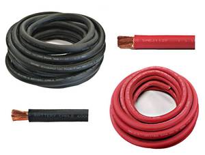 lot 20245 image: WNI 4 Gauge 20 Feet Black 20 Feet Red 4 AWG Ultra Flexible Welding Battery Copper Cable Wire - Made in The USA - Car, Inverter, RV, Solar