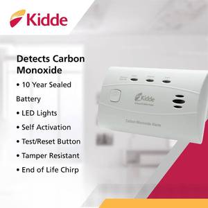 lot 20268 image: Kidde Carbon Monoxide Detector with 10-Year Battery, 3 LEDs, Replacement Indicator, Test-Reset Button