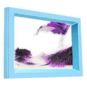 lot 20270 image: FUNJIA Moving Sand Art Picture, 3D Deep Sea Sandscape in Motion Display, Flowing Sand Art Decor for Sensory Calming Fidget, Desktop Home Office Work Decor (Purple)