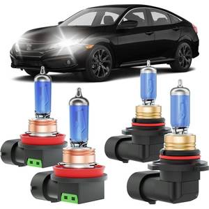 lot 20276 image: XFLHEHD Fits for 2016-2022 Honda Civic Halogen Headlight Bulbs Combo, Ultra Bright 5000K White High Low Beam Headlight Bulbs, Plug and Play, 4 Pack