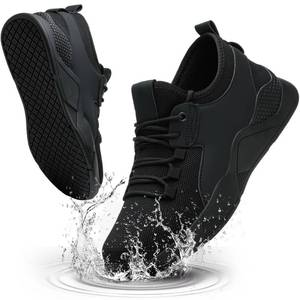 lot 20285 image: ulogu Steel Toe Shoes for Men Women Puncture Proof Non Slip Waterproof Work Safety Sneakers Comfortable Construction Black, SIZE 10.5