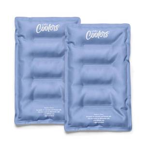 lot 20286 image: Cool Coolers by Fit & Fresh 2 Pack XL Soft Ice Packs for Cooler, Flexible Stretch Nylon, Lunch Box Ice Packs, Large Reusable Freezer Packs, Cornflower Blue
