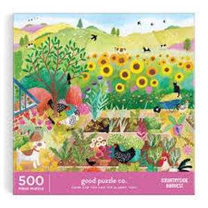 lot 11183 image: Good Puzzle Co. Countryside Harvest 500 Piece Jigsaw Puzzle