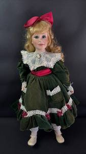 lot 340 image: 1999 Seymour Mann Porcelain Doll 20 Inches Tall
