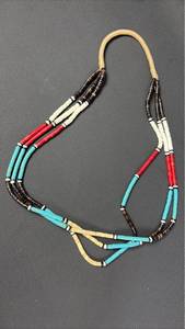 Beautiful 3 strand Heishi Necklace 14 inch drop