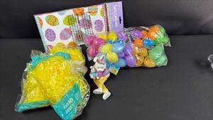 lot 355 image: Easter Shelf Sitter (4 inches Tall) NIP Treat Bags, Easter Grass and Small Hide An Eggs.
