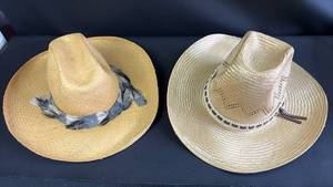 lot 32 image: Straw Cowboy Hats Size Seven & One Eighth Bailey New West and Marco Zea Co Brands