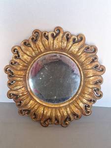 lot 58 image: 24 Inch Ornate Sunburst Wall Mirror