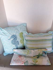 lot 65 image: Throw Pillow Set & 2 Coordinating Shams