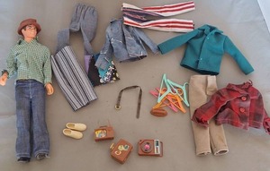 lot 66 image: VNG Ken Doll with Accessories & Handmade Clothing