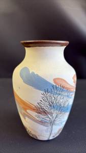 lot 368 image: SEVIERVILLE POTTERY 1960s 6 Inch Vase with Nature Scene