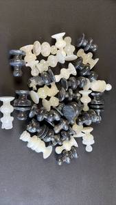 lot 369 image: Chess Pieces of Quartz and Marble