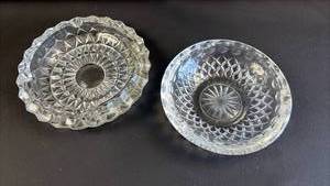lot 374 image: (2) Large Vintage Cut Glass Ashtrays