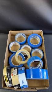 lot 383 image: Mixed Tape Lot - Blue Painters Tape and Other Adhesive Tapes Bundle