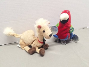 lot 91 image: Plush Camel and Parrot Stuffed Animal Set