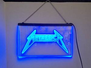 lot 92 image: Metallica LED Neon Sign with Chain Hanger
