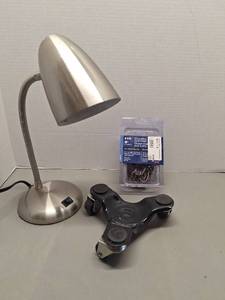 lot 97 image: Chrome Desk Lamp, NEW Chain, Floor Dolly