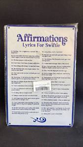 lot 441 image: Taylor Swift Affirmations Lyrics Metal Sign