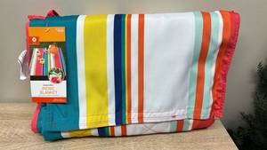 lot 20 image: Brand new Striped Reversible Picnic Blanket