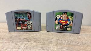 lot 21 image: Nintendo 64 Star Fox and Superman Game Cartridges