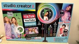 lot 38 image: New Studio Creator 2 Ring Light Kit with Green Screen
