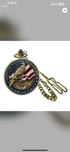 lot 42 image: Brand New Invicta American Eagle Patriotic Pocket Watch with Chain