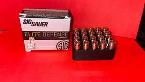 lot 54 image: Sig Sauer Elite Defense V-Crown Personal Defense Ammunition 9mm