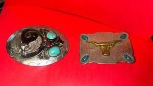 lot 66 image: Native American belt buckles