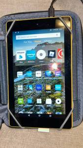 lot 97 image: Amazon Fire Tablet with Case Logic Protective Carrying Case and Charger cord. Very nice