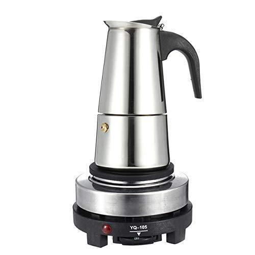lot 40126 image: WILL 200450ml Portable Espresso Coffee Maker Moka Pot Stainless Steel with Electric stove Filter Percolator Coffee Brewer Kettle Pot (200ml) - Retail $28