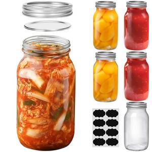 lot 45501 image: ComSaf 24 oz Mason Jars Regular Mouth 6 Pcs, Large Canning Jars with Seal Bands, 24 oz Glass Jar with Lid for Jams, Sauces, Juice, Coffee, Pickling, Fruit, Dessert, Kitchen Storage - Retail $24