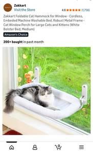 lot 45517 image: Foldable Cat Window Hammock Bed - Retail $25