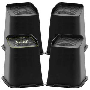 lot 45539 image: Yookwutar Bed Risers 2 inch, 3 inch, 4 inch, 6 inch, 8 inch Heavy Duty, Oversized Furniture Riser for Couch Sofa Table Chair Leg Frame Dorm, Support up to 6000 Lbs (Black 4 Pack, 8 inch) - Retail $33