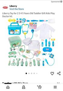 lot 45541 image: Kids Doctor Play Set with Medical Tools and Carry Cases - Retail $25